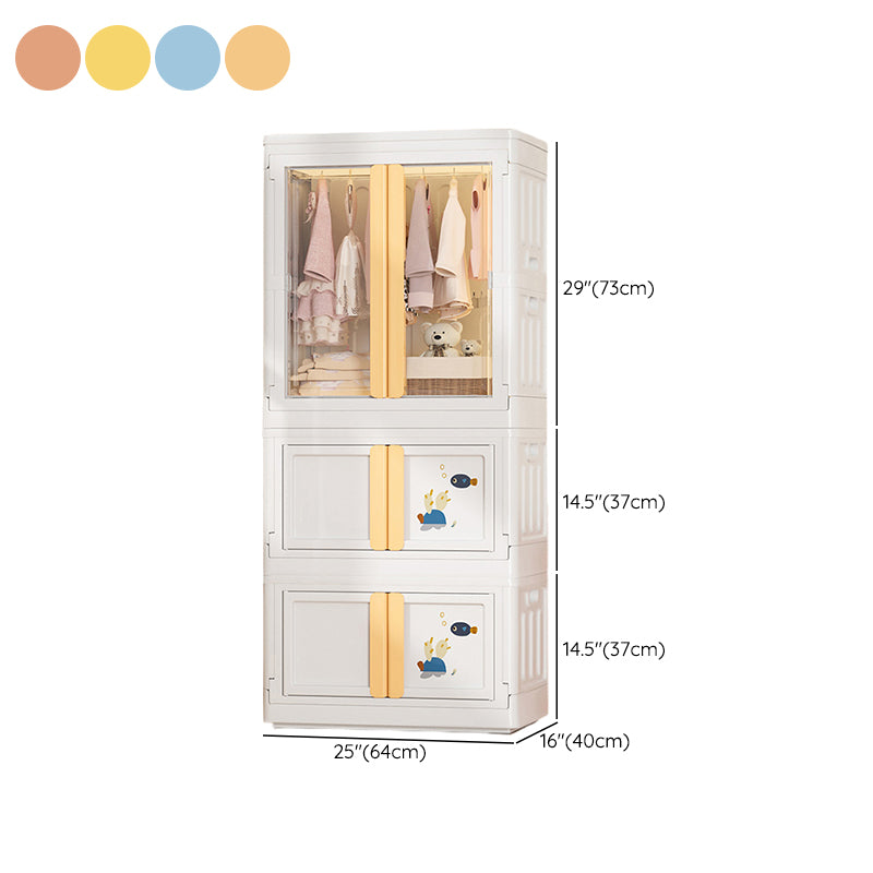 Modern Style Youth Armoire Plastic Bedroom Hanging Clothes Rack with Cloth Rod