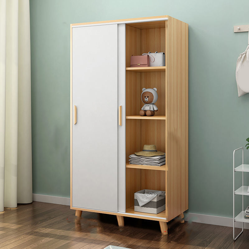 Contemporary Wooden Armoire Cabinet Bedroom Youth Armoire with Garment Rod