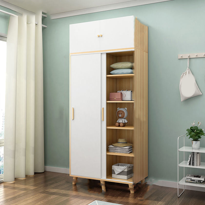 Contemporary Wooden Armoire Cabinet Bedroom Youth Armoire with Garment Rod