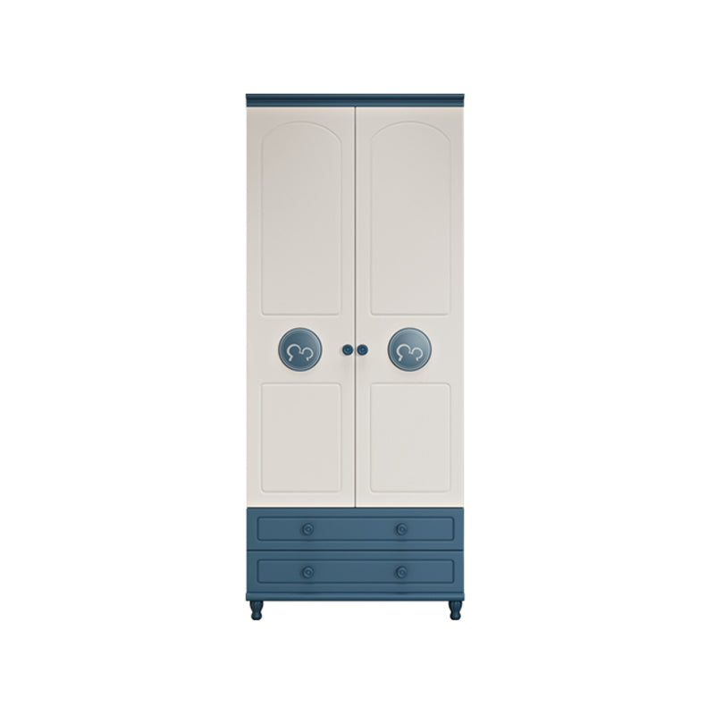 Modern Style Wooden Kids Closet Cloth Rod Included Bedroom Youth Armoire with Legs