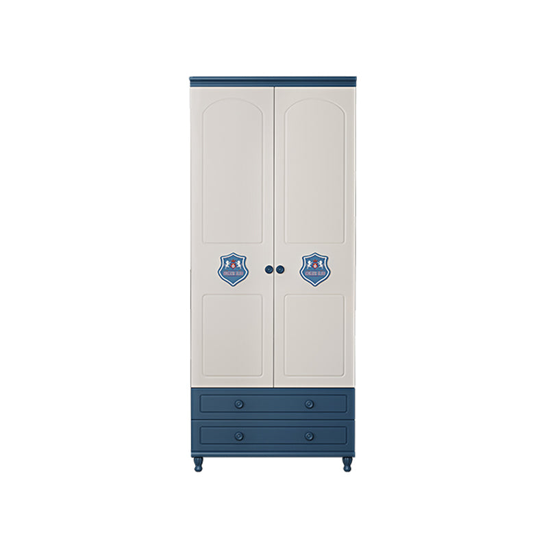 Contemporary Wooden Kids Closet Cloth Rod Included Bedroom Youth Armoire with Legs