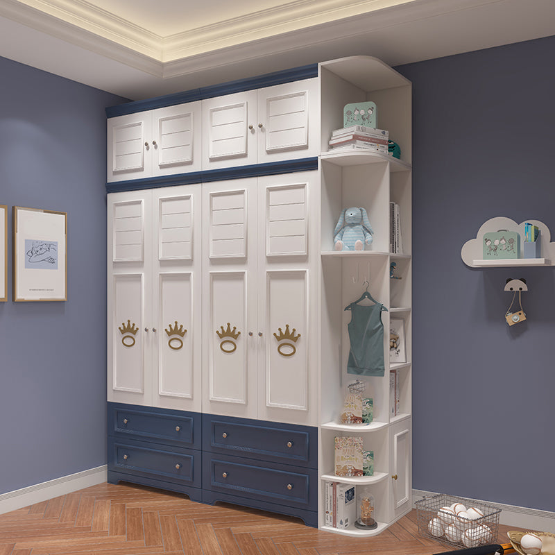 Manufactured Wooden Kids Closet Modern Style Bedroom Wardrobe Closet with Drawers