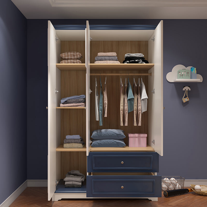 Manufactured Wooden Kids Closet Modern Style Bedroom Wardrobe Closet with Drawers