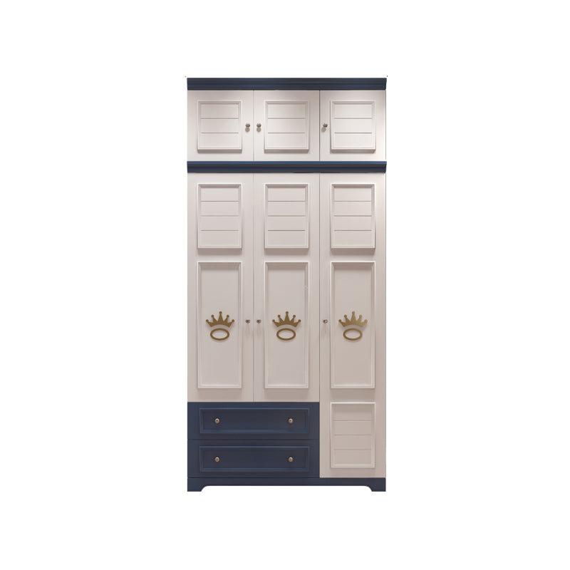 Manufactured Wooden Kids Closet Modern Style Bedroom Wardrobe Closet with Drawers