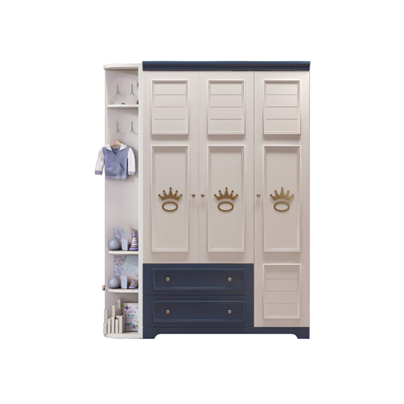 Manufactured Wooden Kids Closet Modern Style Bedroom Wardrobe Closet with Drawers