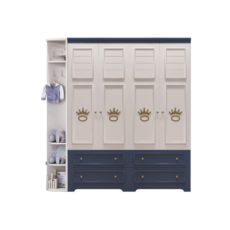 Manufactured Wooden Kids Closet Modern Style Bedroom Wardrobe Closet with Drawers