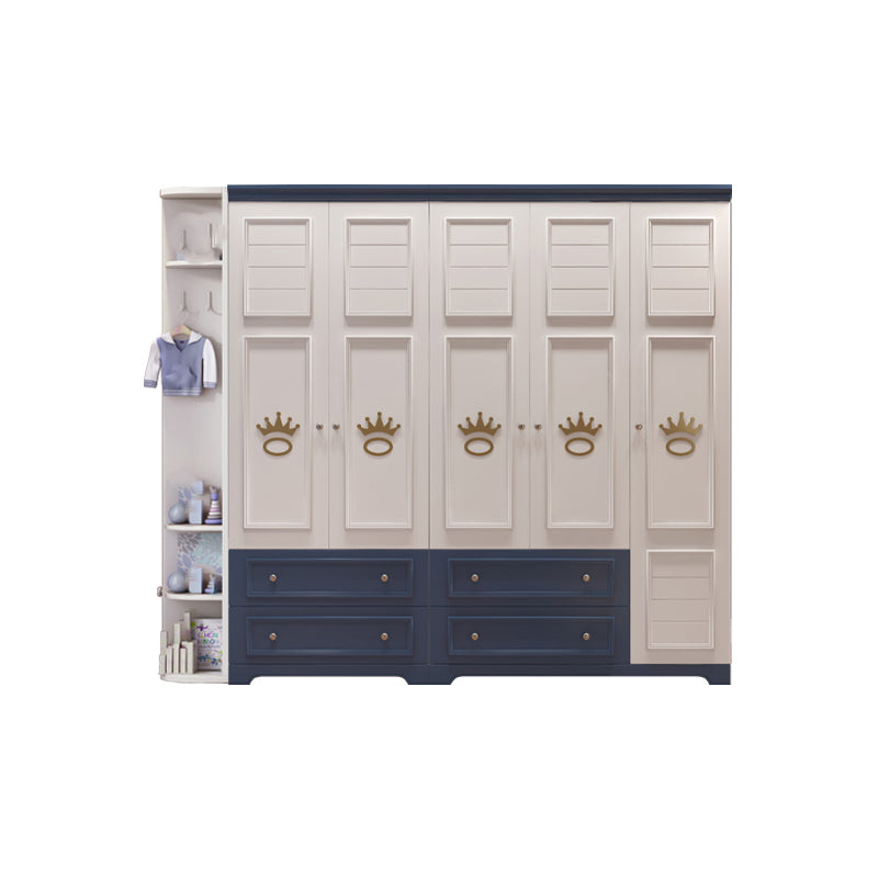 Manufactured Wooden Kids Closet Modern Style Bedroom Wardrobe Closet with Drawers