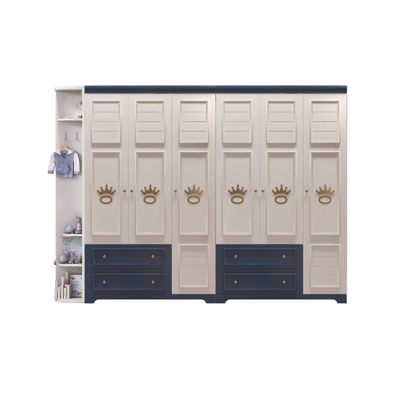 Manufactured Wooden Kids Closet Modern Style Bedroom Wardrobe Closet with Drawers