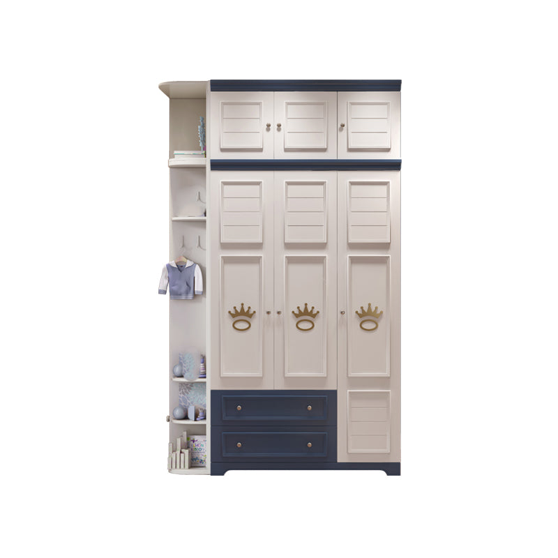 Manufactured Wooden Kids Closet Modern Style Bedroom Wardrobe Closet with Drawers