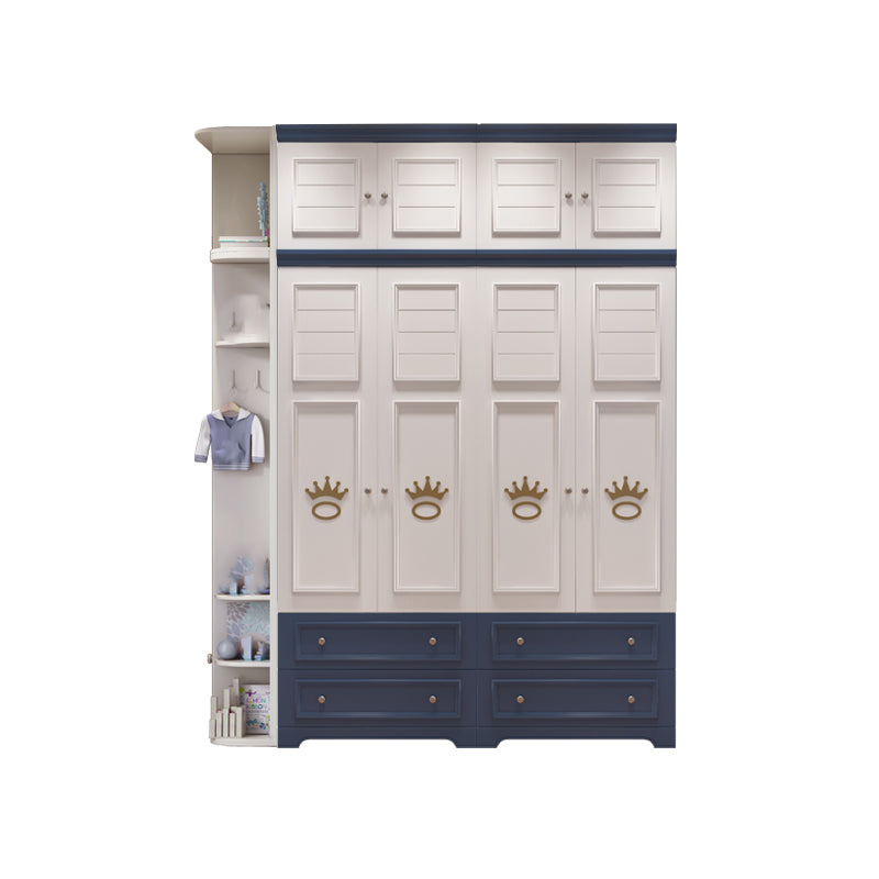 Manufactured Wooden Kids Closet Modern Style Bedroom Wardrobe Closet with Drawers