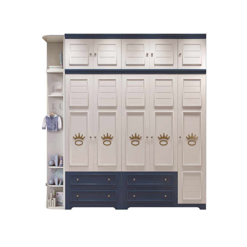 Manufactured Wooden Kids Closet Modern Style Bedroom Wardrobe Closet with Drawers