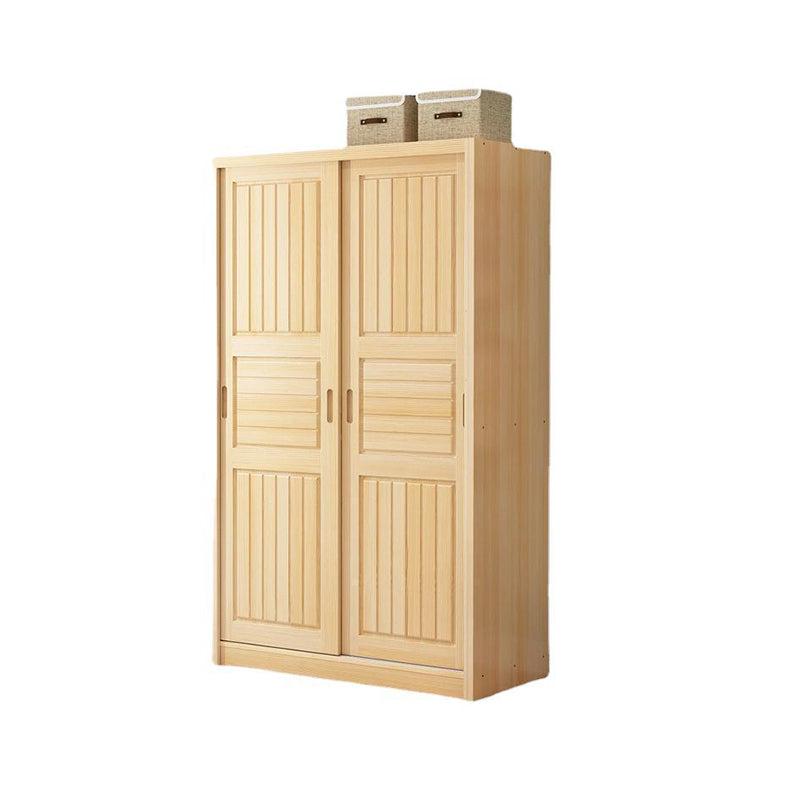 Light Wood Kids Closet Manufactured Wood Youth Armoire with Sliding Door