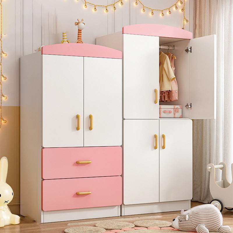 Modern Style Kids Closet Manufactured Wood Bedroom Youth Armoire with Door