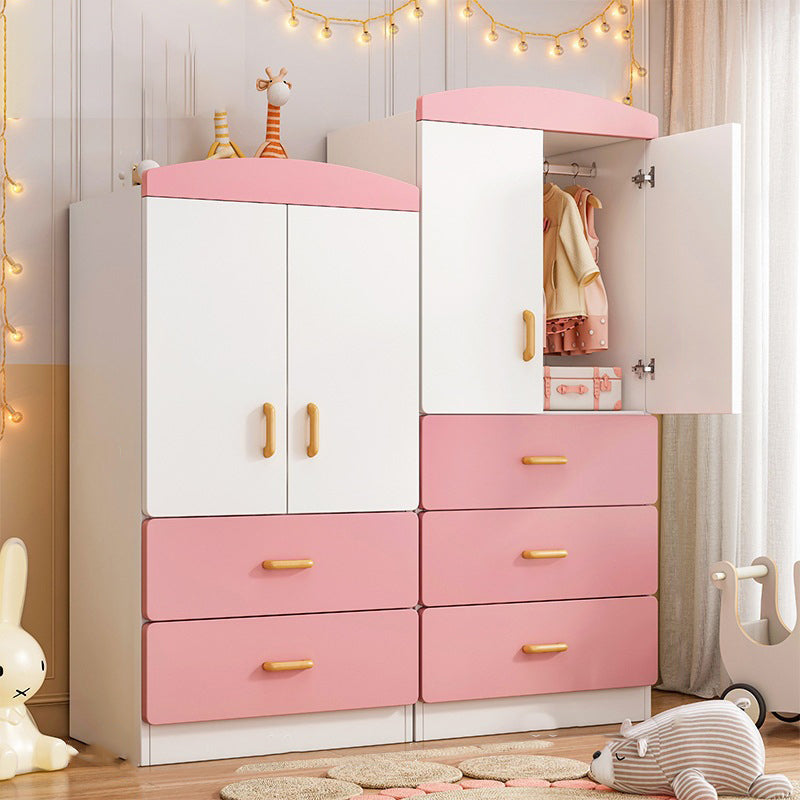 Modern Style Kids Closet Manufactured Wood Bedroom Youth Armoire with Door