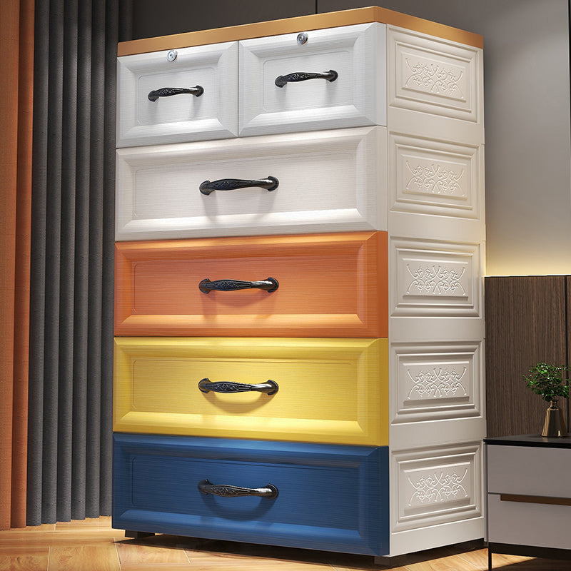 Contemporary Wardrobe Armoire with Drawer Plastic Wardrobe Closet