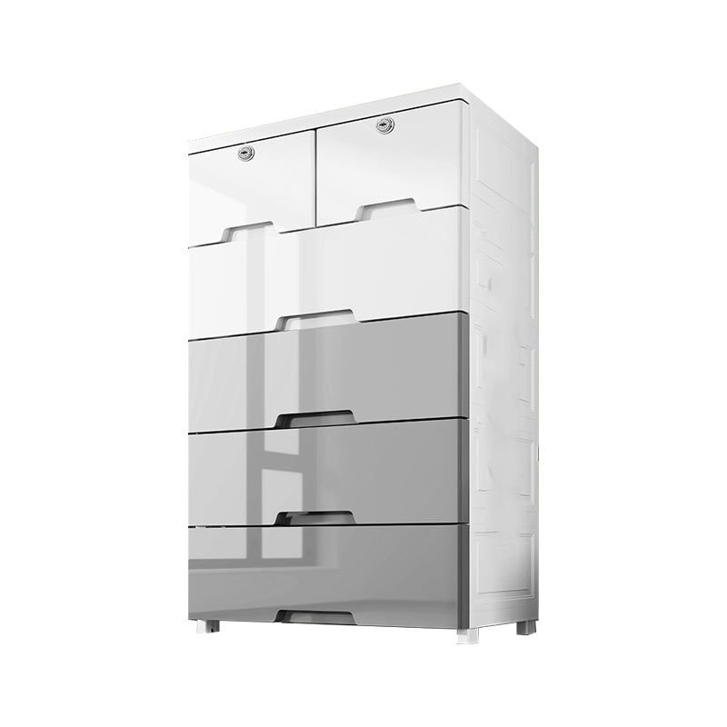 Contemporary Bedroom Armoire with Drawer Plastic Wardrobe Armoire