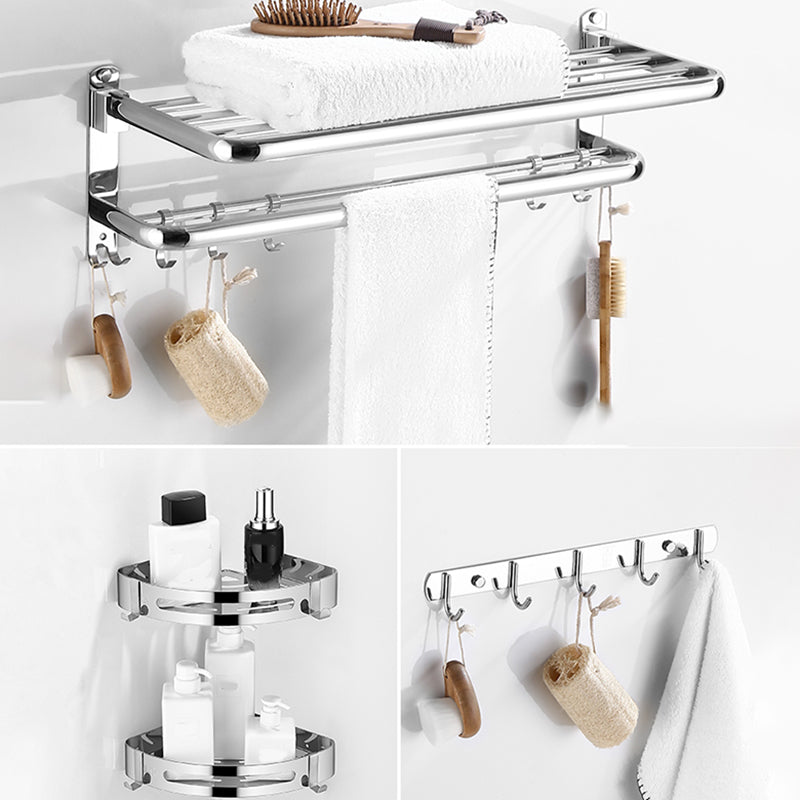 Modern Bathroom Set with Bath Shelf/Towel Bar Polished Chrome Bathroom Accessory Kit