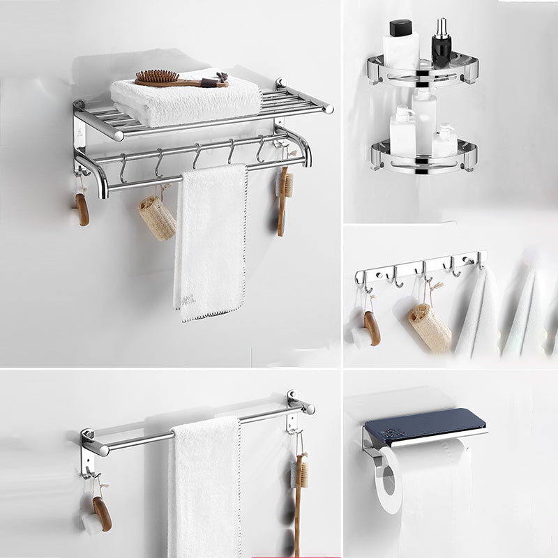 Modern Bathroom Set with Bath Shelf/Towel Bar Polished Chrome Bathroom Accessory Kit