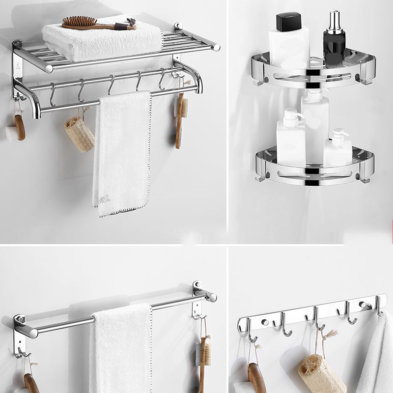 Modern Bathroom Set with Bath Shelf/Towel Bar Polished Chrome Bathroom Accessory Kit