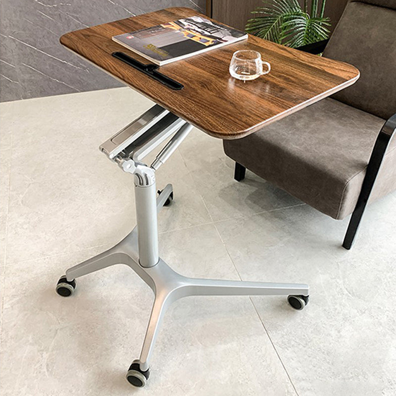 Rectangular Shaped Office Table Wood Writing Desk with Wheels for Office