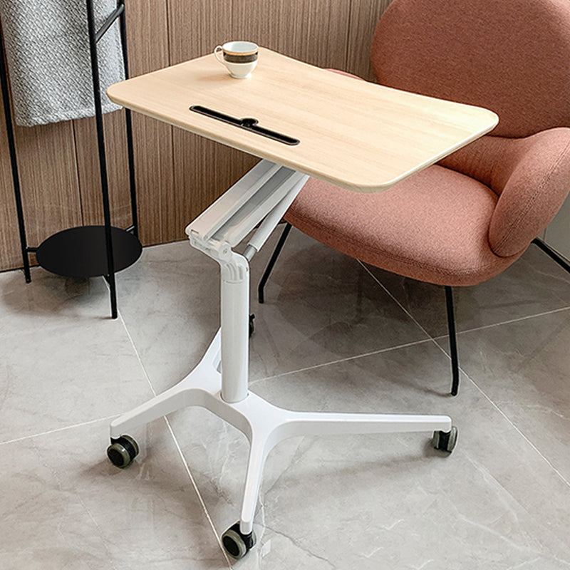 Rectangular Shaped Office Table Wood Writing Desk with Wheels for Office