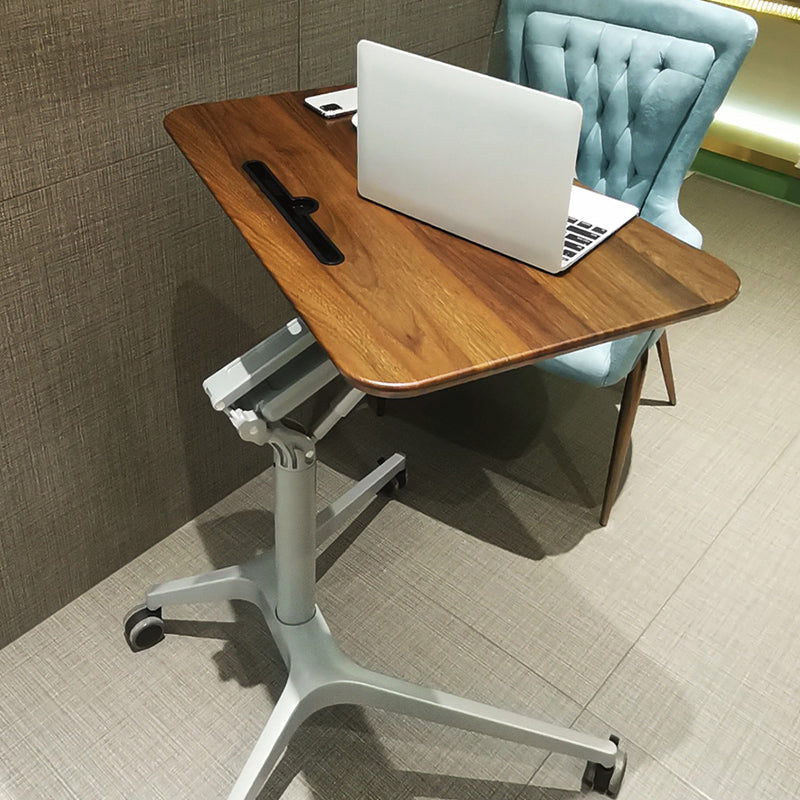 Rectangular Shaped Office Table Wood Writing Desk with Wheels for Office