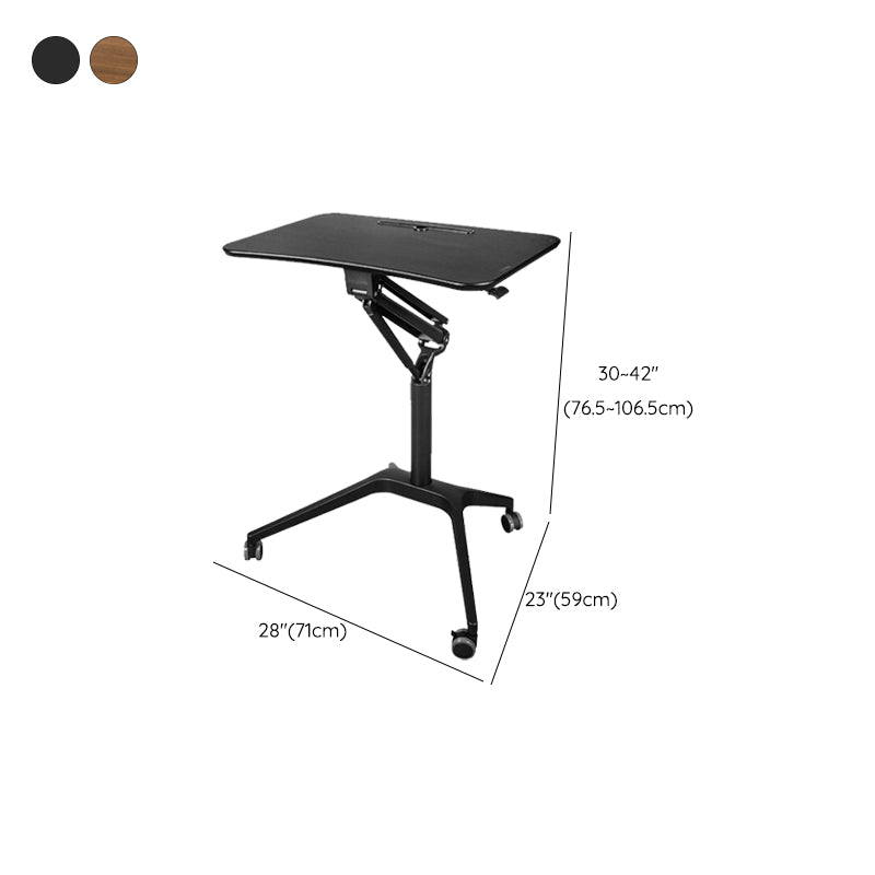 Rectangular Shaped Office Table Wood Writing Desk with Wheels for Office