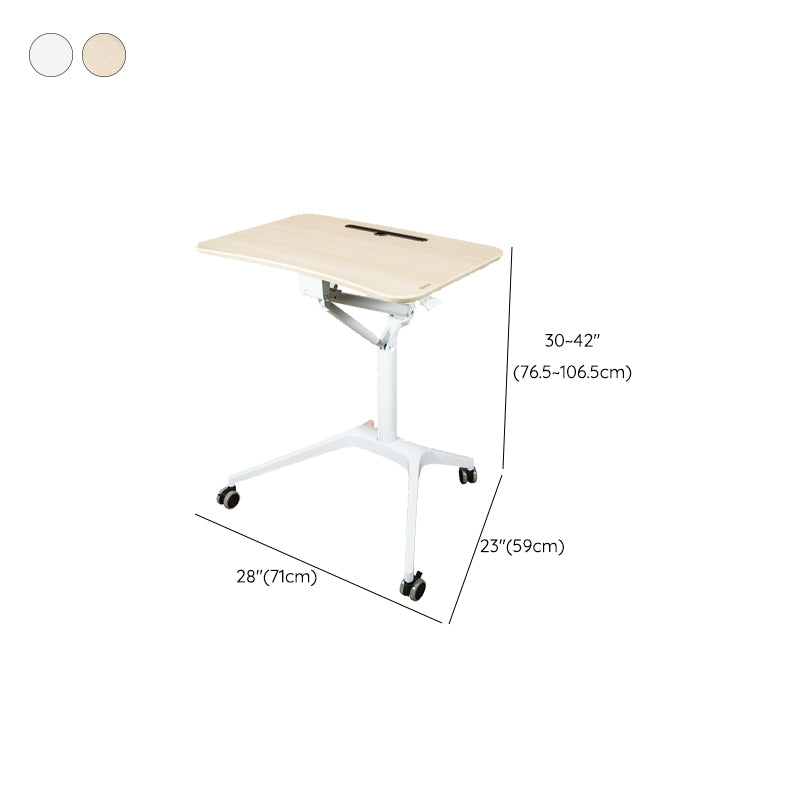 Rectangular Shaped Office Table Wood Writing Desk with Wheels for Office