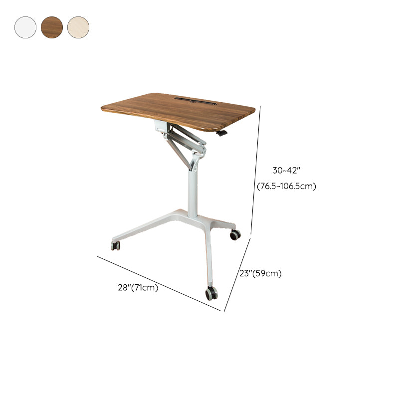 Rectangular Shaped Office Table Wood Writing Desk with Wheels for Office