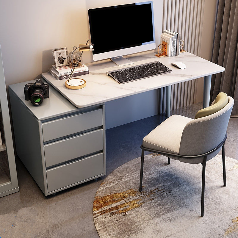 Rectangular Shaped Home Working Table Stone Writing Desks in Black/White/Natural