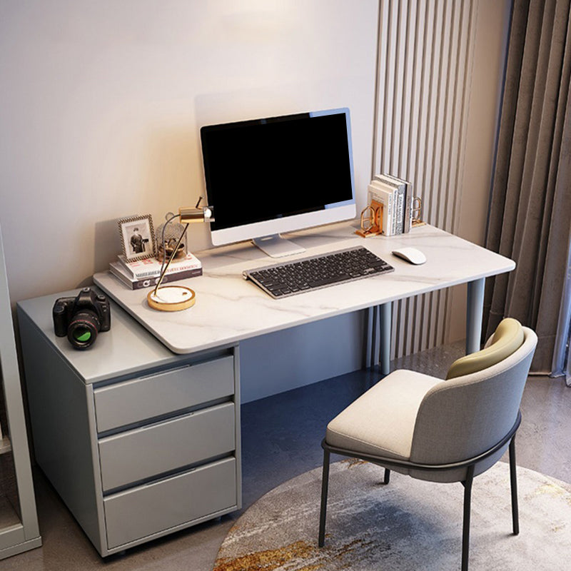 Rectangular Shaped Home Working Table Stone Writing Desks in Black/White/Natural