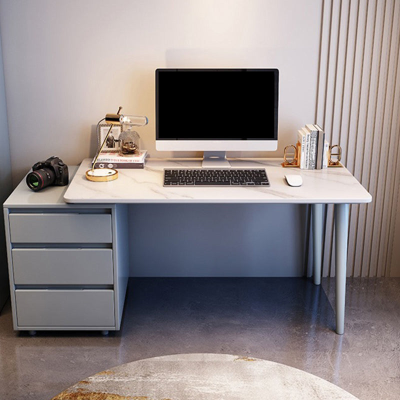 Rectangular Shaped Home Working Table Stone Writing Desks in Black/White/Natural