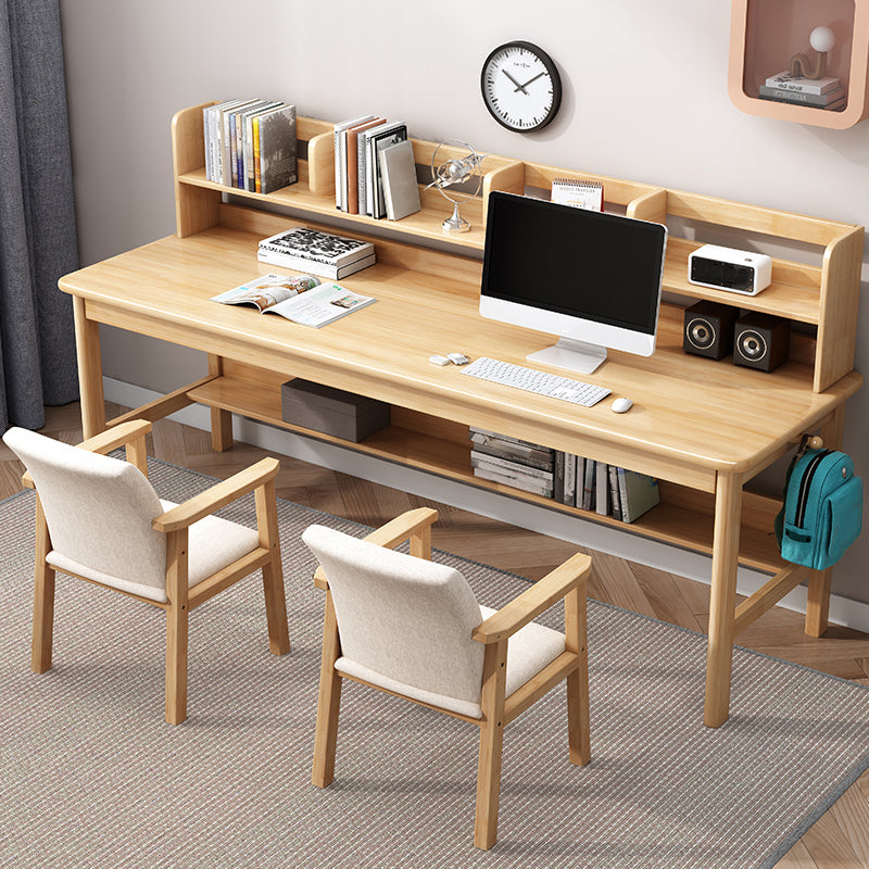 Rectangular Shaped Home Working Table Wood Writing Desk in Brown/White/Natural/Grey