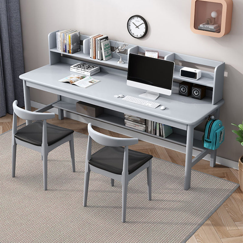 Rectangular Shaped Home Working Table Wood Writing Desk in Brown/White/Natural/Grey