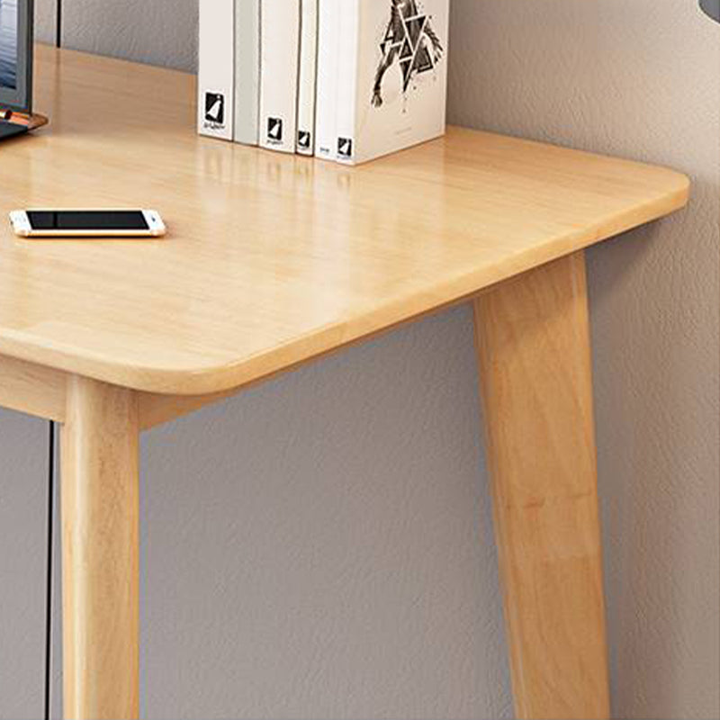 Solid Wood Rectangle Office Desk Parsons Base 29.53-inch Tall Writing Desk