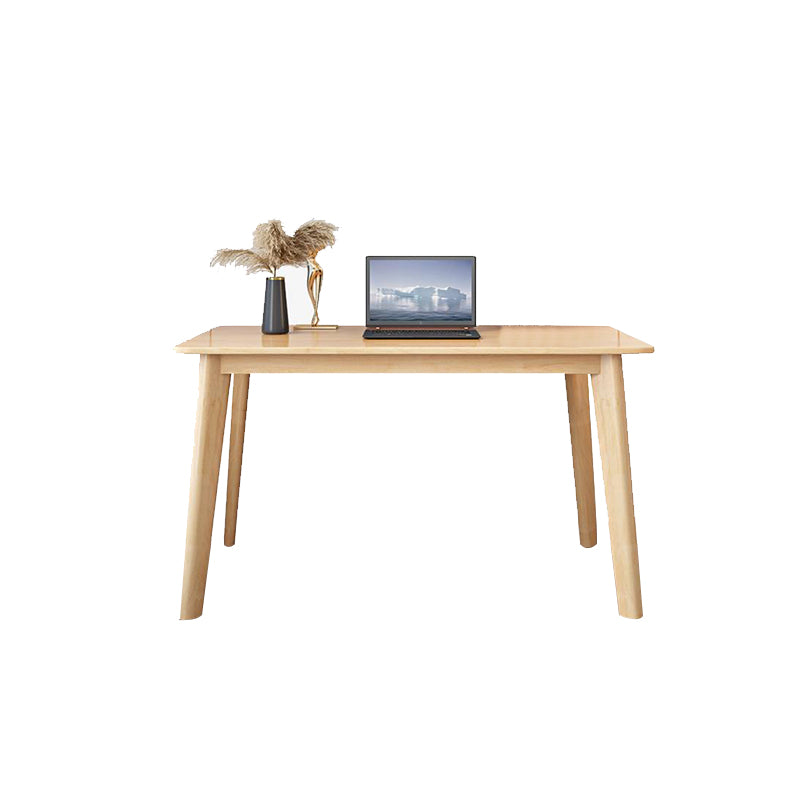 Solid Wood Rectangle Office Desk Parsons Base 29.53-inch Tall Writing Desk