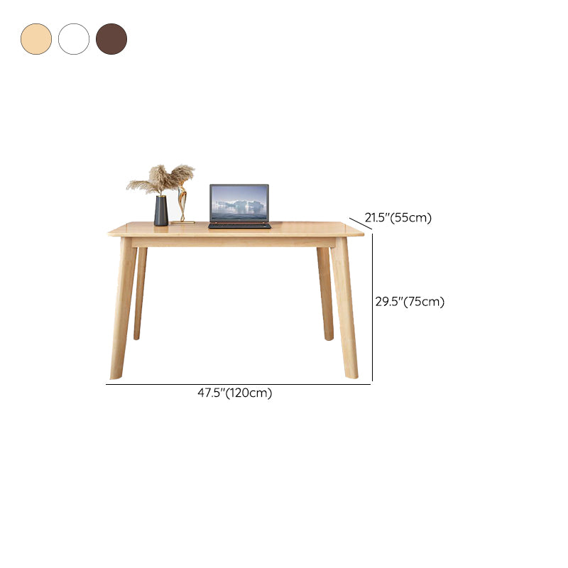 Solid Wood Rectangle Office Desk Parsons Base 29.53-inch Tall Writing Desk