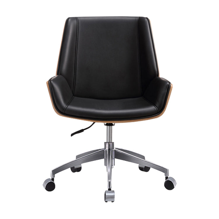 Armless Desk Chair Slide Modern Adjustable Seat Height Chair with Wheels