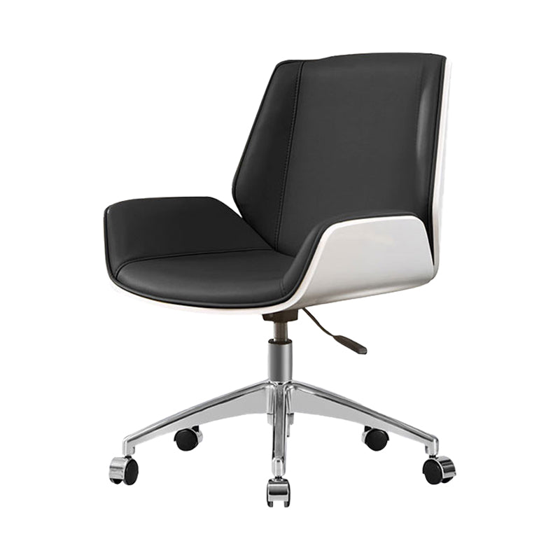 Armless Desk Chair Slide Modern Adjustable Seat Height Chair with Wheels