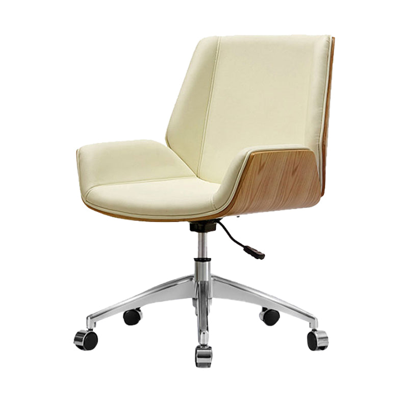 Armless Desk Chair Slide Modern Adjustable Seat Height Chair with Wheels