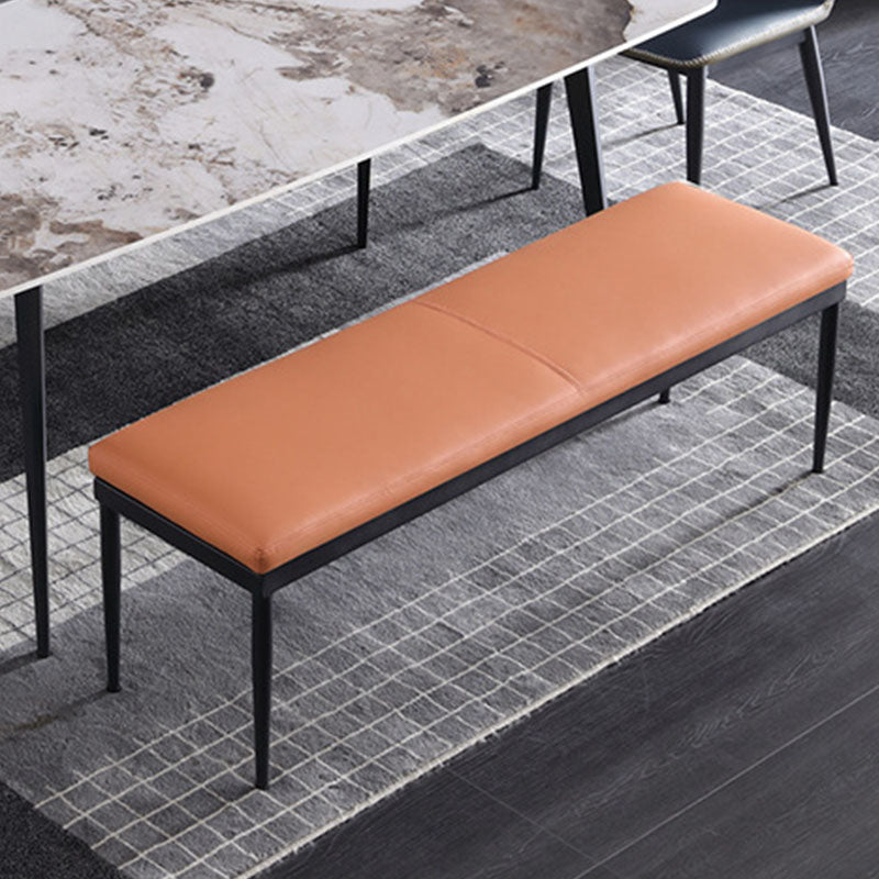 Contemporary Upholstered Bench Rectangle Home Bench with Metal Legs