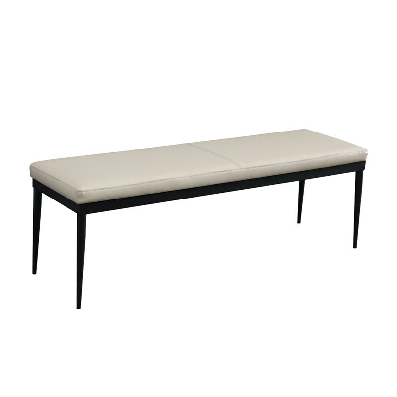 Contemporary Upholstered Bench Rectangle Home Bench with Metal Legs