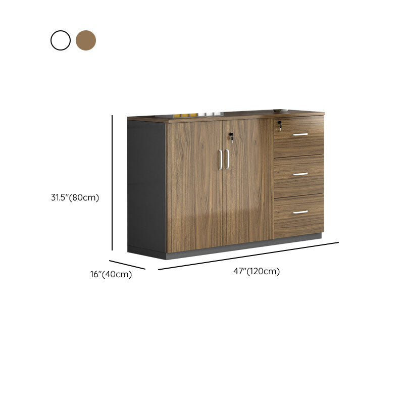 Contemporary Style File Cabinet Lateral Wood File Cabinet with Locking Storage