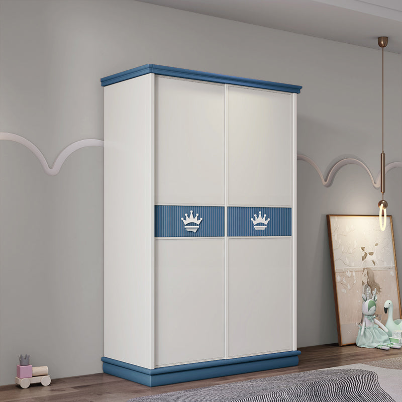 Modern Style Kids Closet Manufactured Wood Bedroom Youth Armoire with Sliding Door