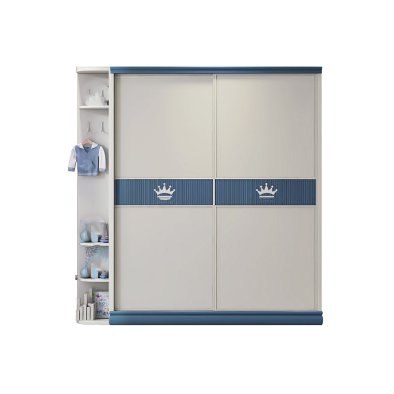 Modern Style Kids Closet Manufactured Wood Bedroom Youth Armoire with Sliding Door