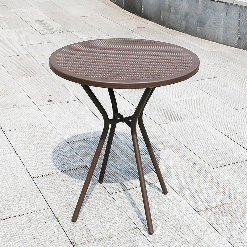 Industrial Dining Table Glass Clear Rust Resistant Patio Table