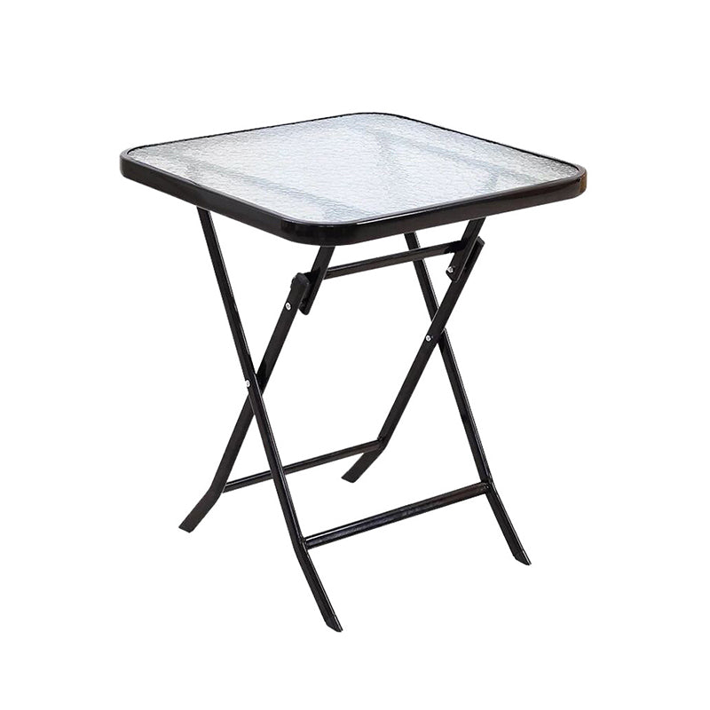 Foldable Tempered Glass Patio Table Contemporary Water Resistant Patio Table