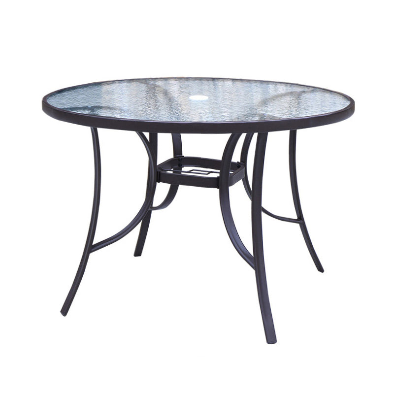 Foldable Tempered Glass Patio Table Contemporary Water Resistant Patio Table