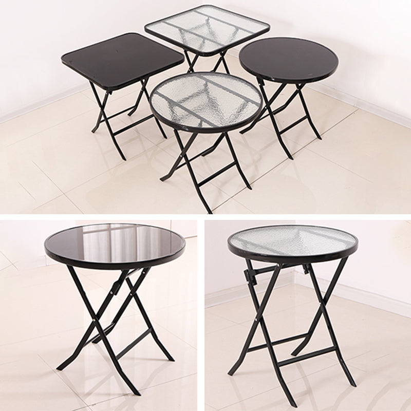 Foldable Tempered Glass Patio Table Contemporary Water Resistant Patio Table