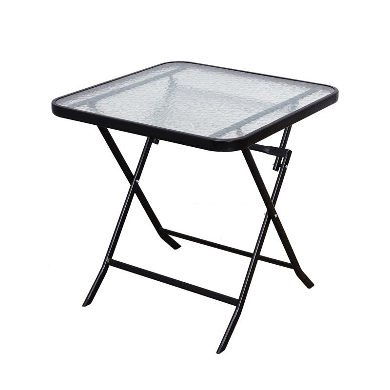 Foldable Tempered Glass Patio Table Contemporary Water Resistant Patio Table